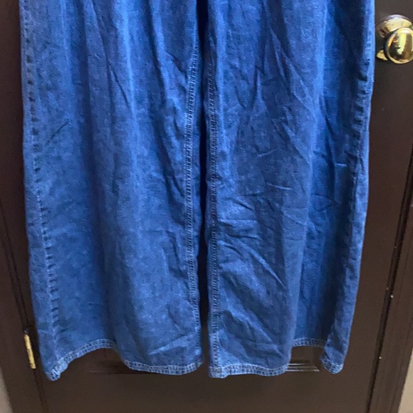 Free People Rider Suit Denim Blue Jeans Size M Wide Leg Pants Only - Picture 9 of 17